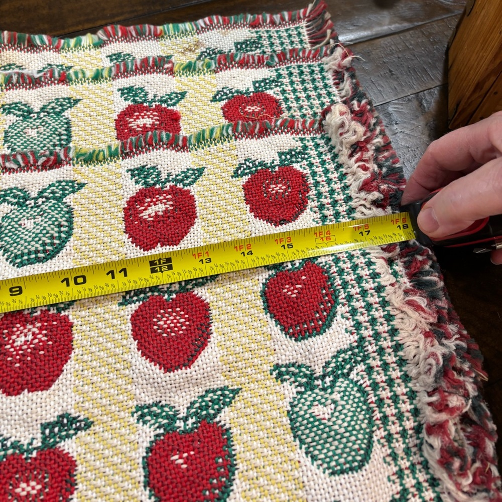 3 Handwoven Apple Motif Table placemat Runners in Red, Green, Yellow